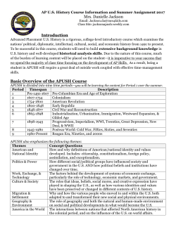 AP US History - Joseph A. Gregori High School