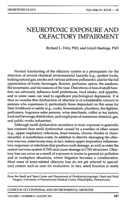 neurotoxic exposure and olfactory impairment