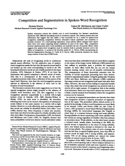 Competition and Segmentation in Spoken-Word