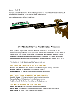 2015 Athlete of the Year Award Finalists Announced