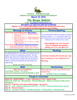 The Borgia Bulletin - Morningside Academy