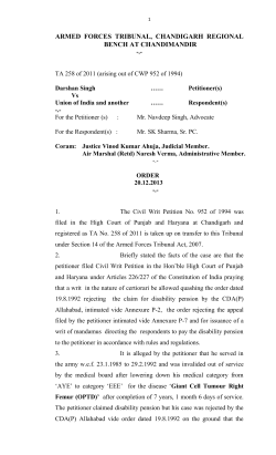 armed forces tribunal, chandigarh regional bench at chandimandir