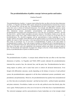 The Presidentialization of politics