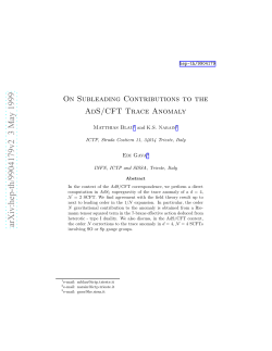 On Subleading Contributions to the AdS/CFT Trace Anomaly