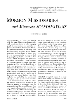 Mormon missionaries and Minnesota Scandinavians.