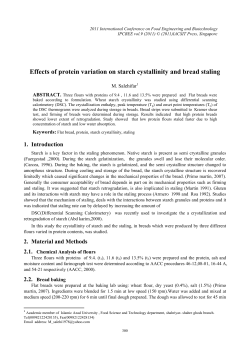 Effects of protein variation on starch cystallinity and bread
