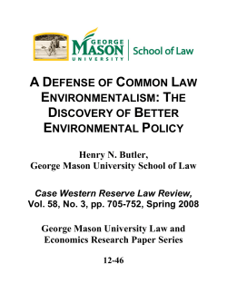 a defense of common law environmentalism: the discovery of better