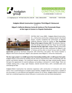 Hodgdon-Miank Construction Completes Third Miguel`s Restaurant