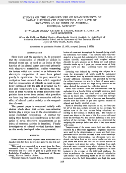 SWEAT ELECTROLYTE COMPOSITION AND RATE OF on this