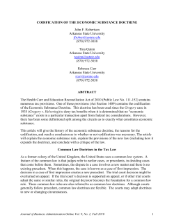 Codification Of The Economic Substance Doctrine