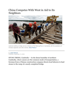 China Competes With West in Aid to Its Neighbors