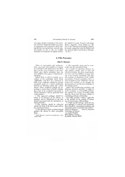 A Fifth Postulate t