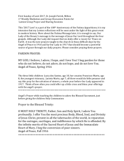 PARDON PRAYER: MY GOD, I believe, I adore, I hope, and I love