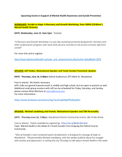 Upcoming Events in Support of Mental Health