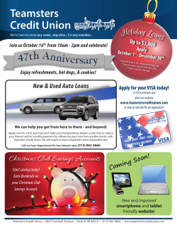 Teamsters Q3 Newsetter - Teamsters Credit Union