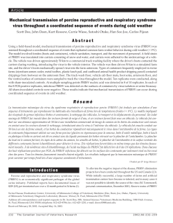 Introduction Mechanical transmission of porcine reproductive and