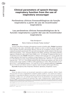 Clinical parameters of speech therapy respiratory function from the