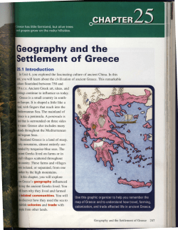 Geography and the Settlement of Greece