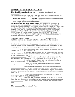 #4 Sex sermon notes