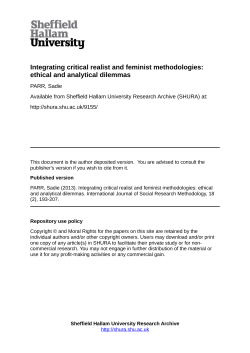 Integrating critical realist and feminist methodologies: ethical and