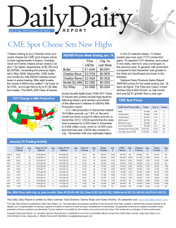CME Spot Cheese Sets New Highs