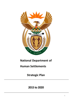 Human Settlements Strategic Plan 2015/20