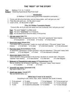 THE &ldquo;REST&rdquo; OF THE STORY