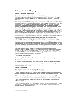 Policy on Intellectual Property