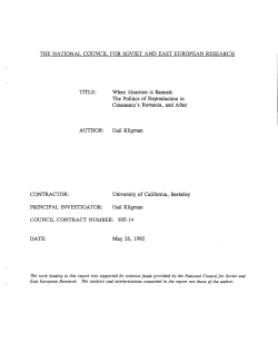 When Abortion is Banned The Politics of Reproduction in