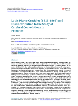Louis Pierre Gratiolet (1815-1865) and His Contribution to the Study