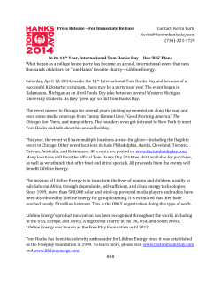 Press Release - International Tom Hanks Day