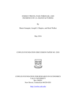 Energy Prices, Pass-Through, and Incidence in U.S. Manufacturing