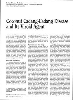 Coconut Cadang-Cadang Disease and Its Viroid Agent