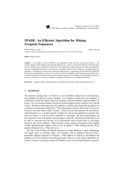 SPADE: An Efficient Algorithm for Mining Frequent Sequences
