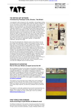 British Art Network newsletter one
