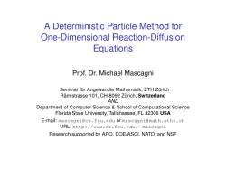 Deterministic Particle Methods - FSU Computer Science