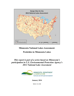 Pesticides in Minnesota Lakes - the Minnesota Department of
