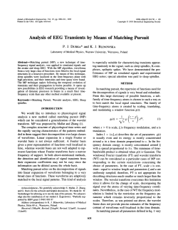 Analysis of EEG transients by means of matching pursuit