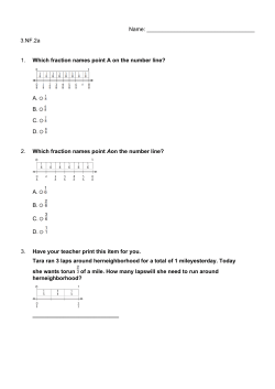 3.NF.2a 1. Which fraction names point A on the number line?