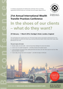 In the shoes of our clients &ndash; what do they want?
