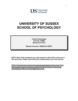clinical psychology - University of Sussex