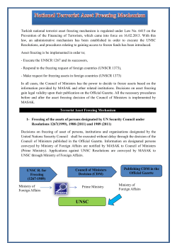 Terrorist Asset Freezing Mechanism
