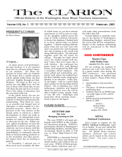 February, 2005 - Washington State Music Teachers Association
