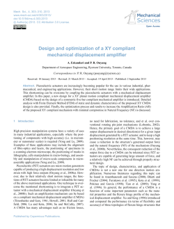 Design and Optimization of a XY Compliant