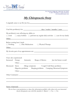 My Chiropractic Story - Miano Family Chiropractic Center, LLC