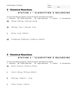 5 &middot; Chemical Reactions 5 &middot; Chemical Reactions