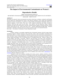 The Impact of Environmental Contaminants on Women`s