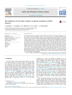 The influence of true polar wander on glacial inception in North