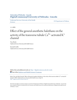 Effect of the general anesthetic halothane on the activity of the