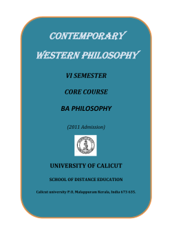 Contemporary Western Philosophy